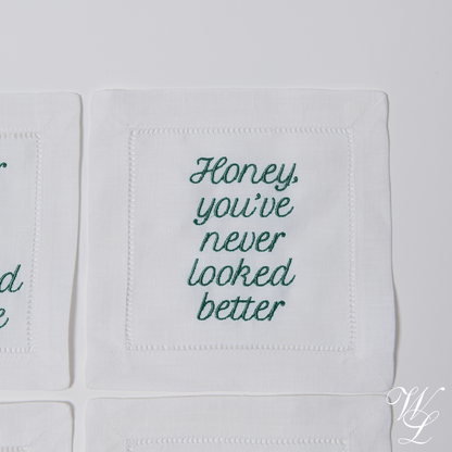 Parent Trap Themed Embroidered Cocktail Napkins, Set of 4