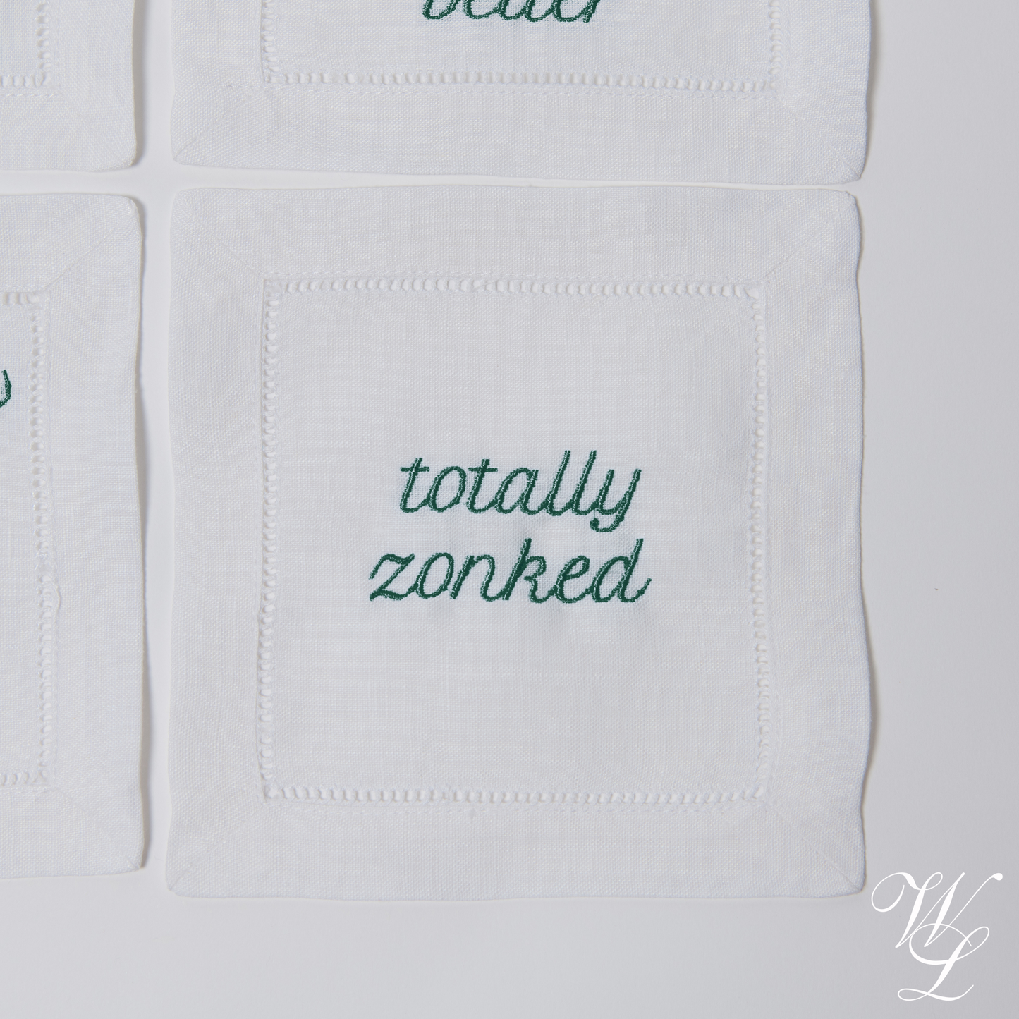 Parent Trap Themed Embroidered Cocktail Napkins, Set of 4