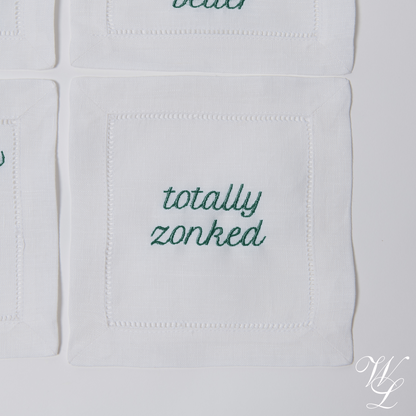 Parent Trap Themed Embroidered Cocktail Napkins, Set of 4