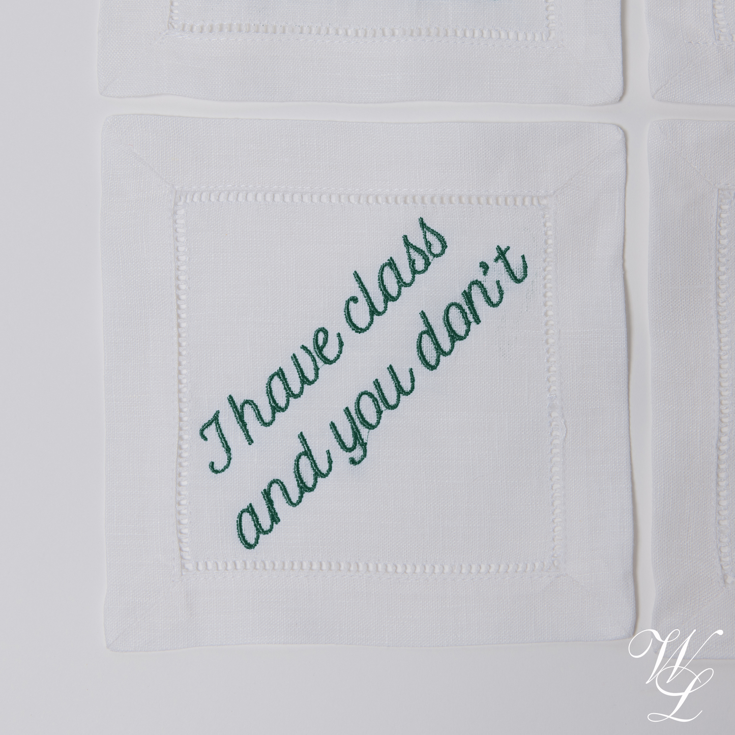 Parent Trap Themed Embroidered Cocktail Napkins, Set of 4