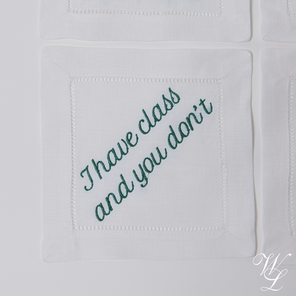 Parent Trap Themed Embroidered Cocktail Napkins, Set of 4