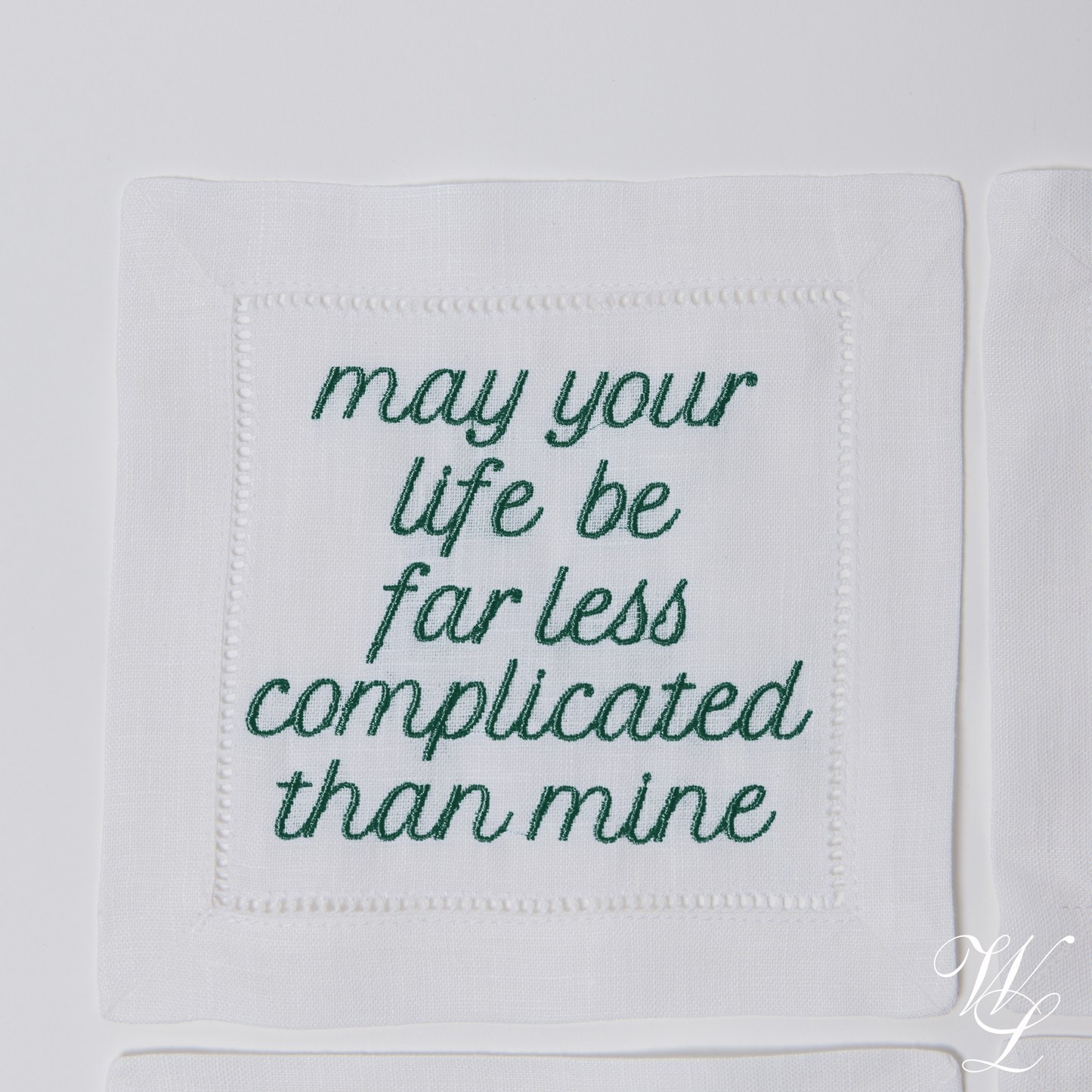 Parent Trap Themed Embroidered Cocktail Napkins, Set of 4