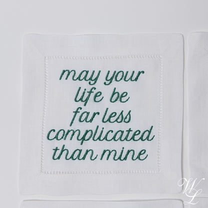 Parent Trap Themed Embroidered Cocktail Napkins, Set of 4